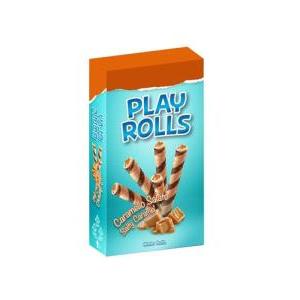 Wafer arrotolati play rolls al caramello salato