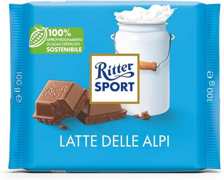 ritter sport tavoletta di cioccolato al latte delle alpi ritter sport 100 gr - foto 1