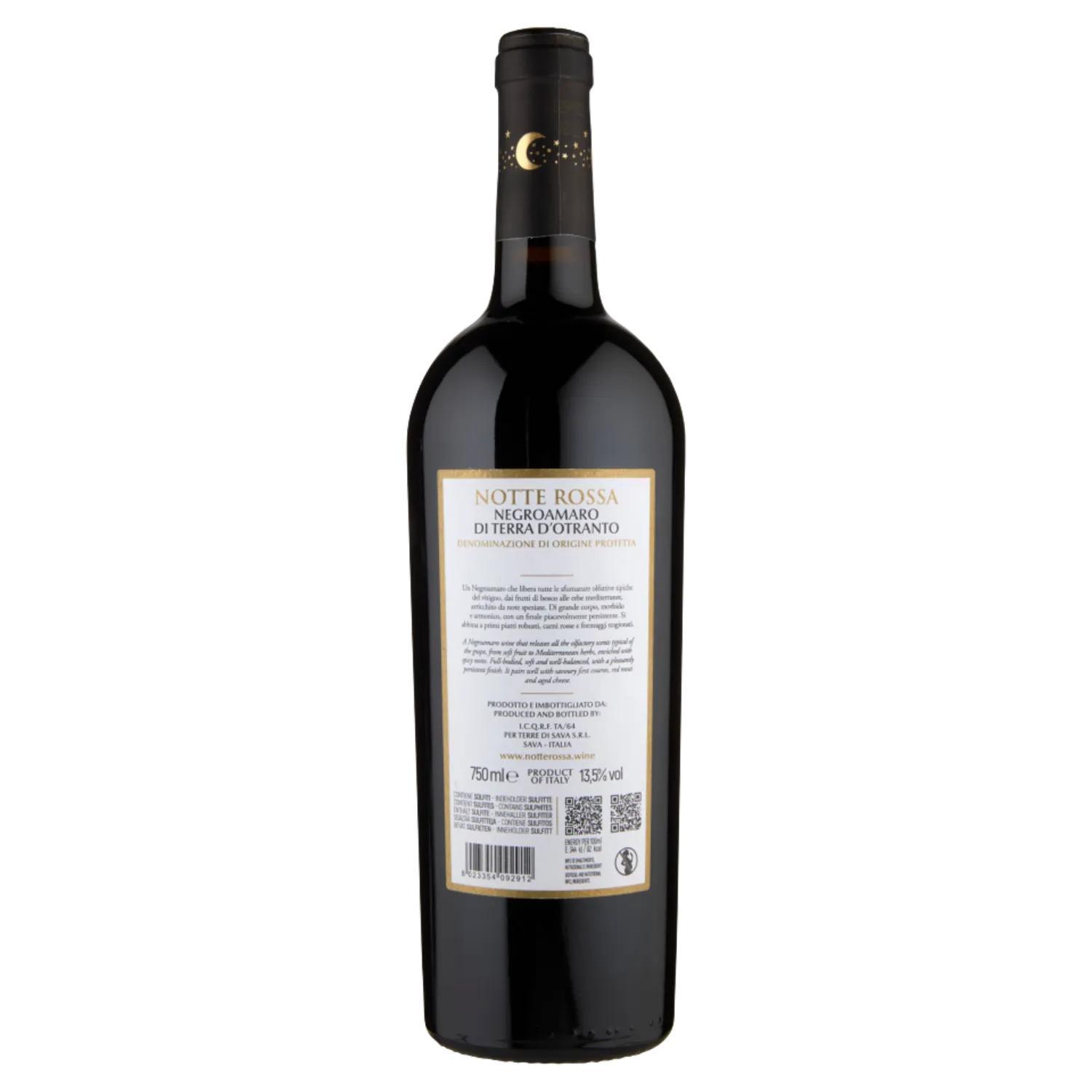 notte rossa vino rosso negramaro di terra d'otranto notte rossa 75 cl. - foto 3