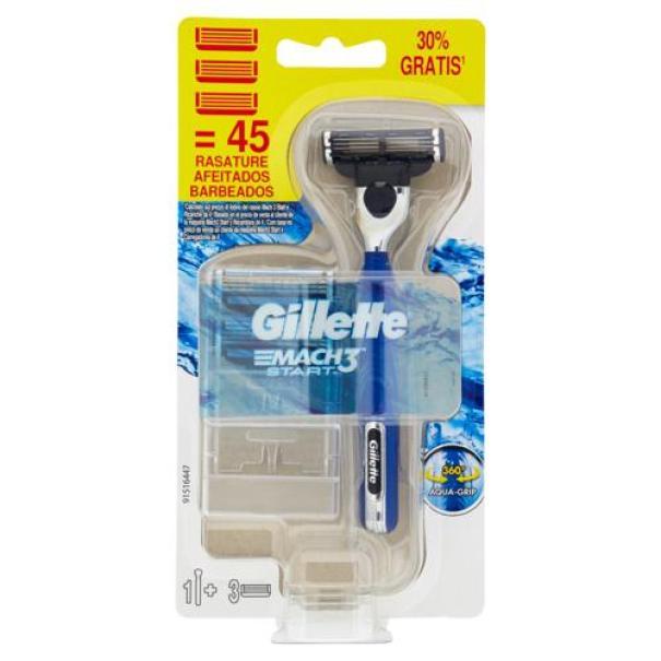 Rasoio Mach3 con 2 Lamette Gillette Rasoio Mach3 con 2 Lamette Gillette