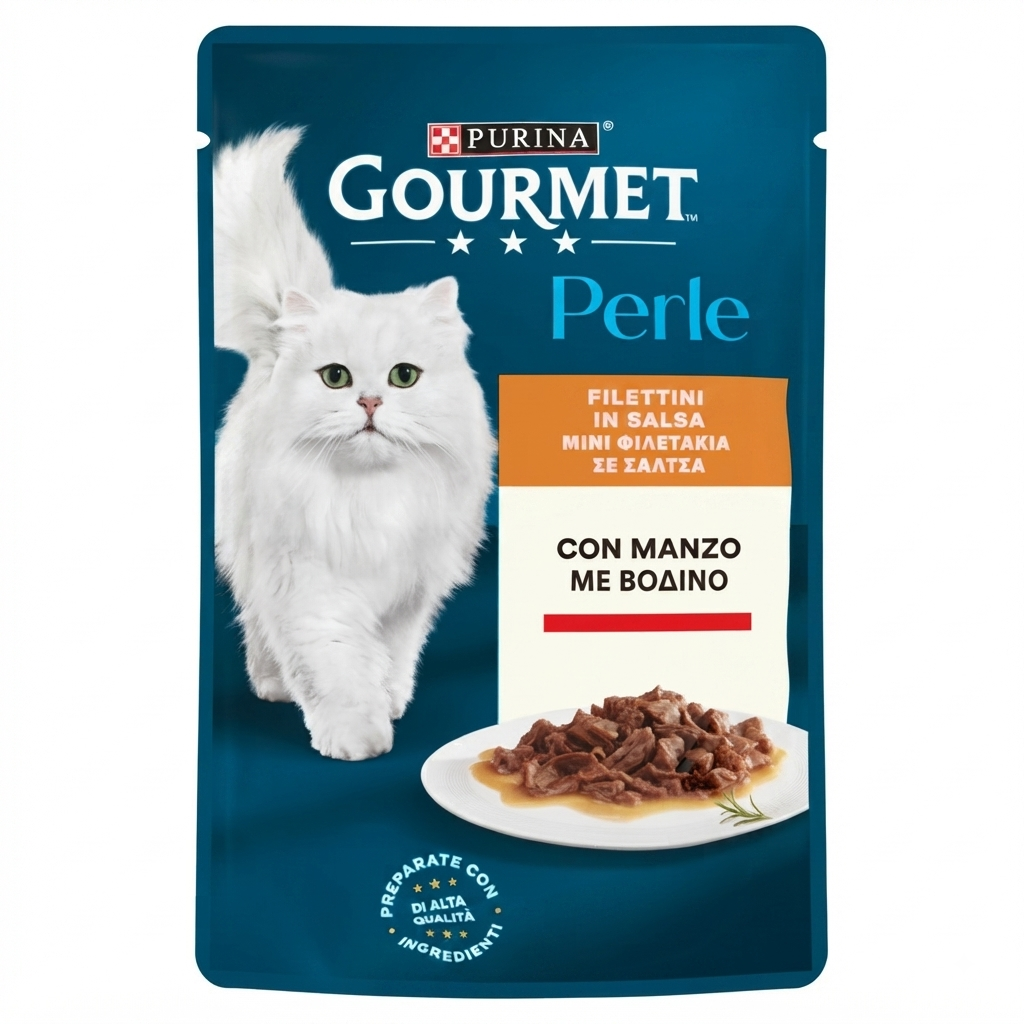 gourmet, purina, gourmetperle, cibo umido per gatti, scatolette gatti, prodotti per animali, spesaonline, 85 GR, GOURMET PERLE 85 GR, bonta, gusto manzo, qualita, dispensa, piacere, fragranza, prodotti gourmet, 85gr, benessere, 85 GR gourmet bocconcini in salsa con manzo 85 gr gourmet perle - foto 1