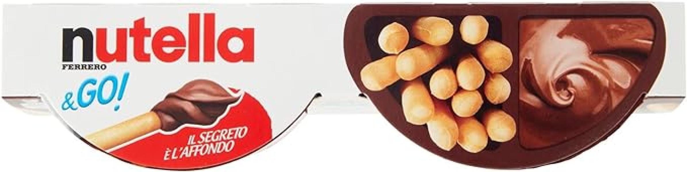nutella merenda con crema spalmabile alle nocciole e cacao e bastoncini di pane nutella & go nutella 96 gr - foto 4