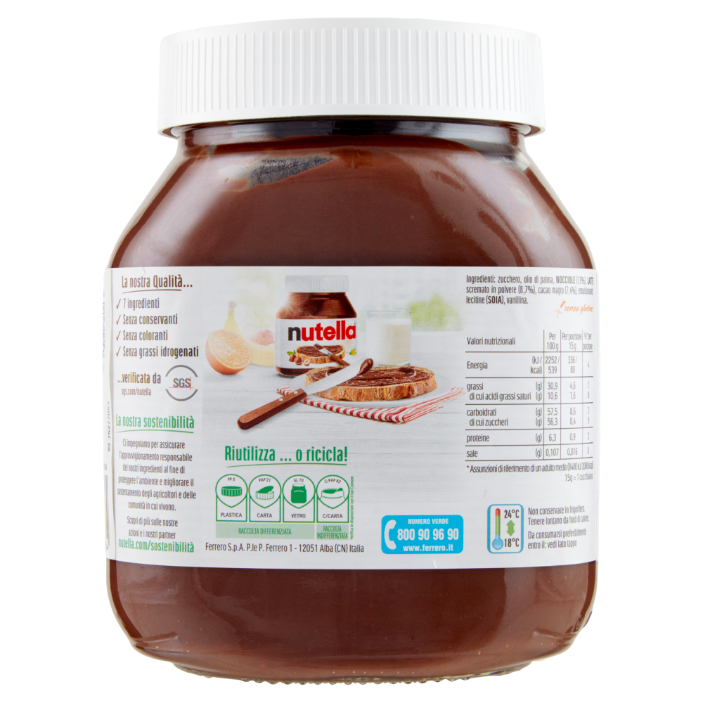 nutella crema spalmabile alle nocciole e cacao nutella 600 gr - foto 2