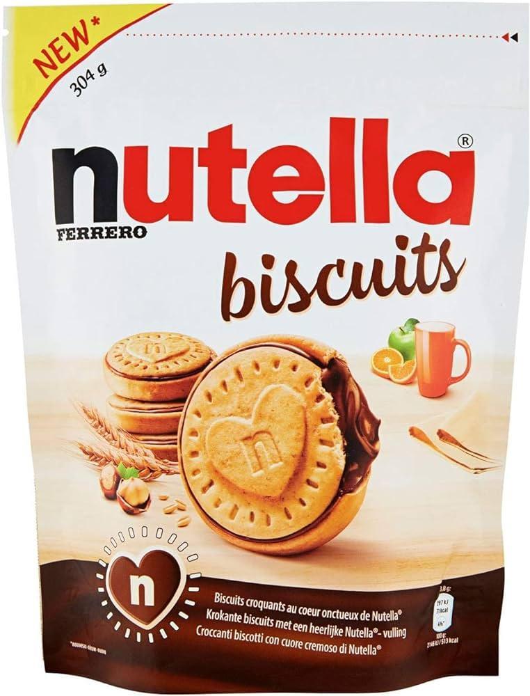 nutella biscotti frollini croccanti con cuore cremoso alla nutella nutella 304 gr - foto 1