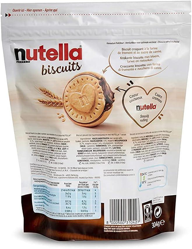 nutella biscotti frollini croccanti con cuore cremoso alla nutella nutella 304 gr - foto 2