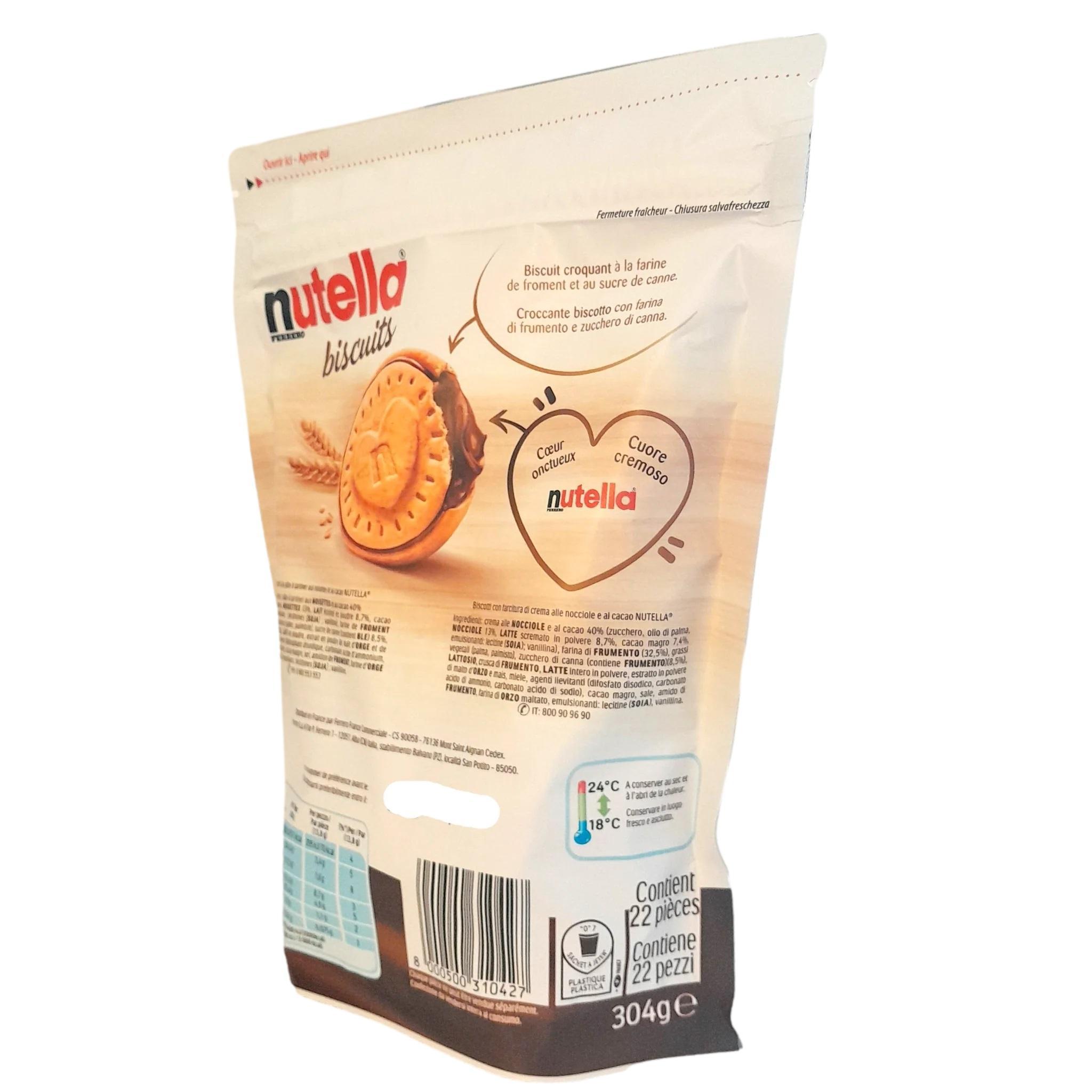 nutella biscotti frollini croccanti con cuore cremoso alla nutella nutella 304 gr - foto 3