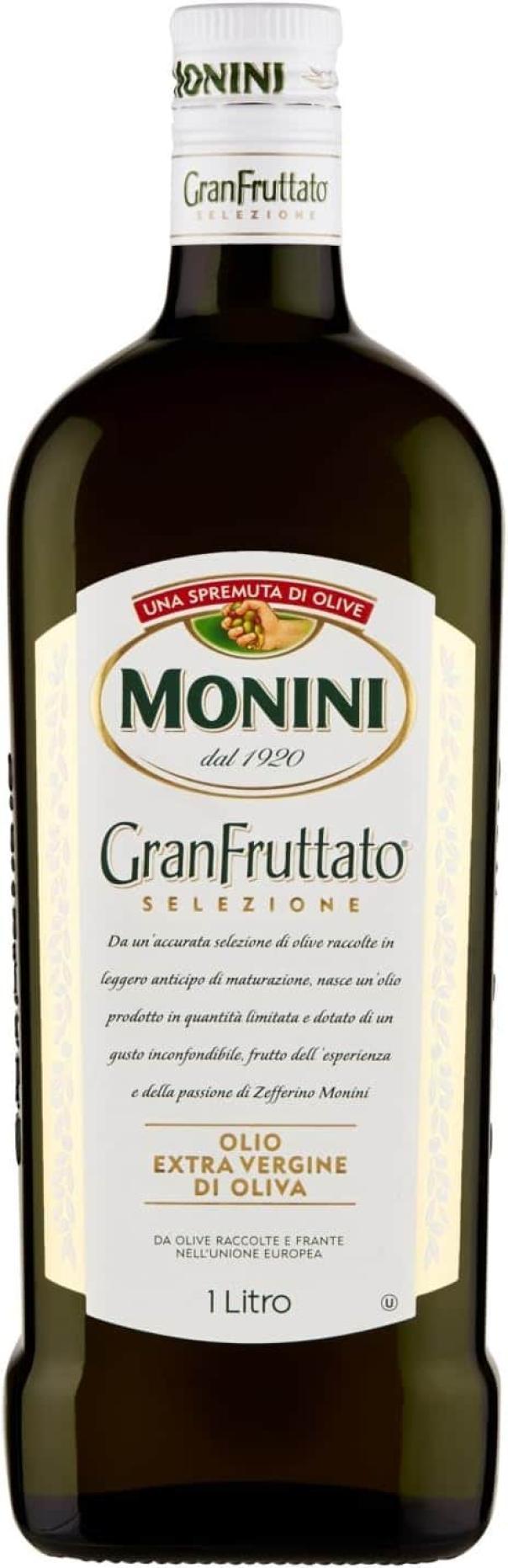 monini olio extra vergine di oliva granfruttato dal gusto intenso e deciso monini 1 lt - foto 1