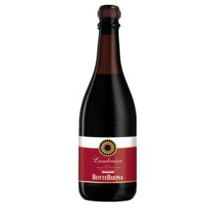 Vino rosso lambrusco dell'emilia igt frizzante amabile botte buona 75 cl.
