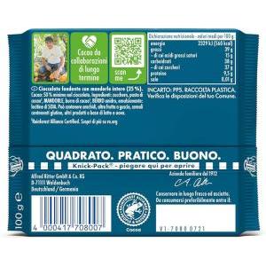 Tavoletta al cioccolato fondente mandorle intere  100gr