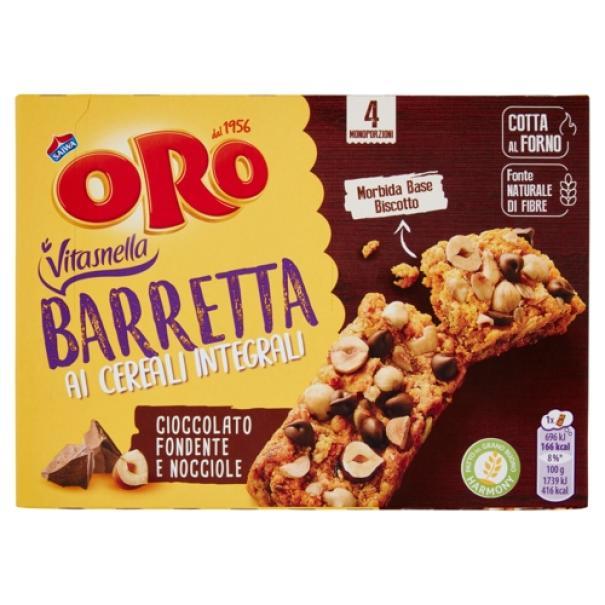 Barrette ai Cereali Integrali con Cioccolato Fondente e Nocciole Oro Saiwa