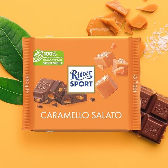 ritter sport tavoletta di cioccolato al caramello salato ritter sport 100 gr - foto 3