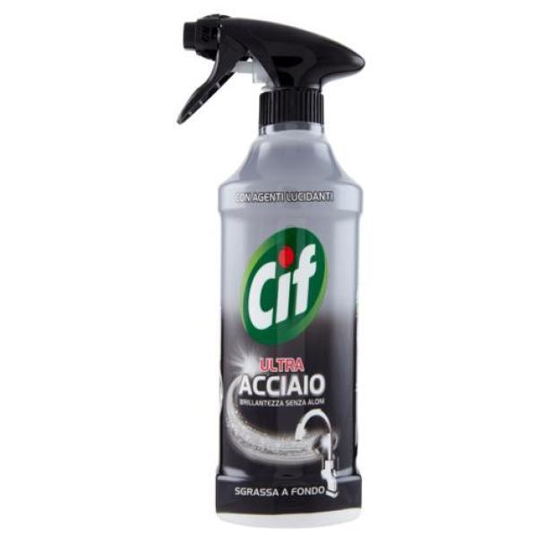 cif detergente spray ultra acciaio con agenti lucidanti cif 500 ml - foto 1