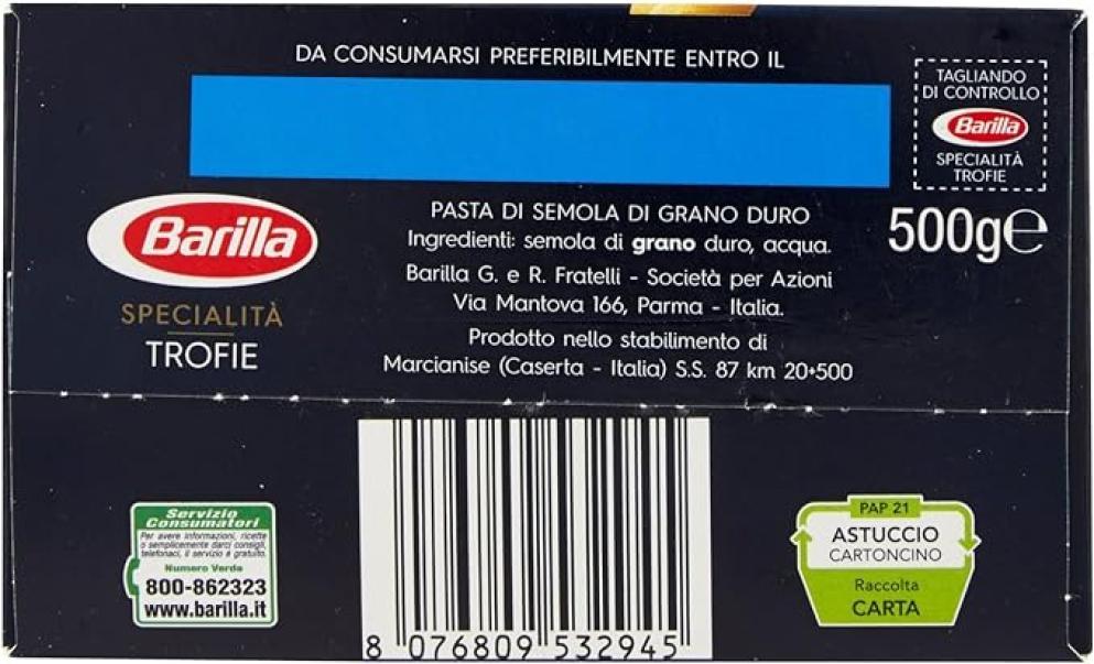 barilla pasta trofie liguri barilla 500 gr - foto 6