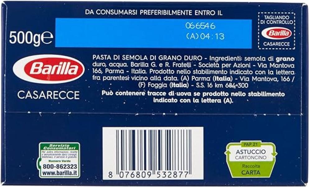 barilla pasta casarecce barilla 500 gr - foto 6