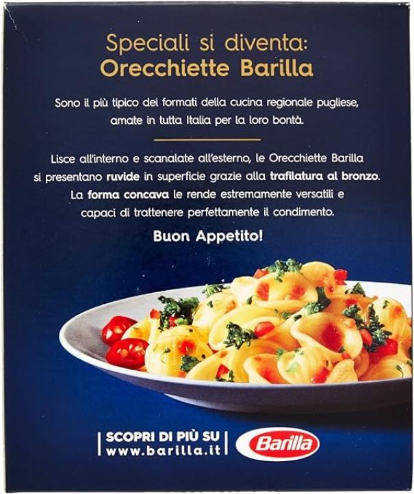 barilla pasta fresca orecchiette pugliesi barilla 500 gr - foto 3