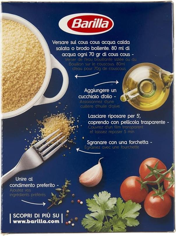 barilla cous cous di semola di grano duro barilla 500 gr - foto 3