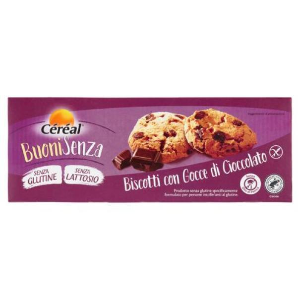 Biscotti con Gocce di Cioccolato Senza Glutine Cereal Biscotti con Gocce di Cioccolato Senza Glutine Cereal