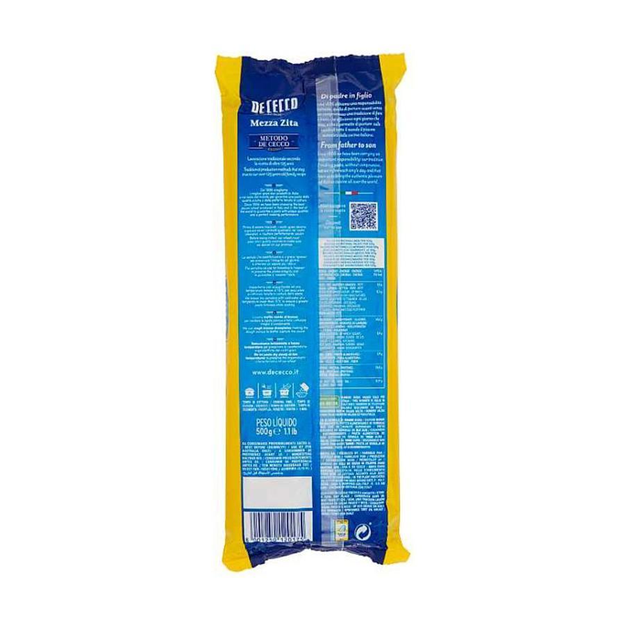 dececco, mezzazita, ziti, pasta, pastasecca, grano, trafilataalbronzo, cucinaitaliana, tradizioni, food, instafood, primo, gourmet, qualitu00e0, bontu00e0, 500 GR, 2 de cecco pasta mezza zita de cecco 500 gr - foto 2