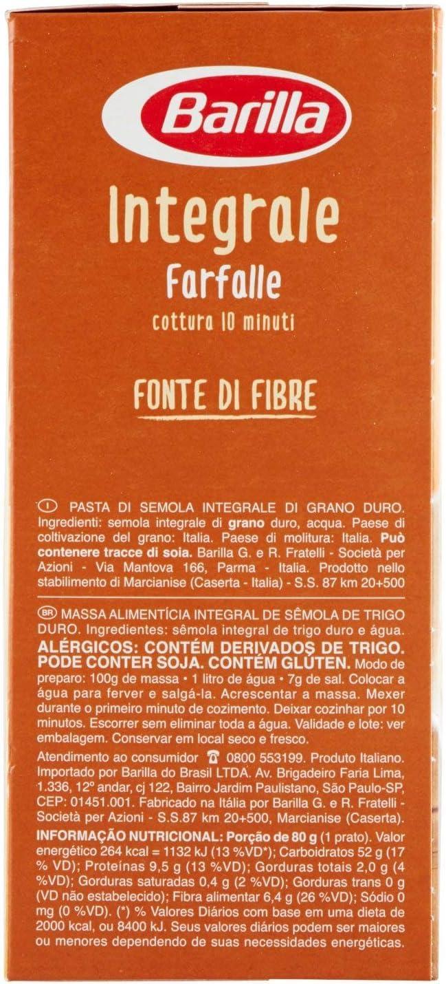 barilla, farfalle, integrali, pastaintegrale, pasta, benessere, fibre, grano, cucinaitaliana, tradizioni, food, instafood, primo, gourmet, qualitu00e0, bontu00e0, 500 GR, 4 barilla pasta farfalle integrali barilla 500 gr - foto 4