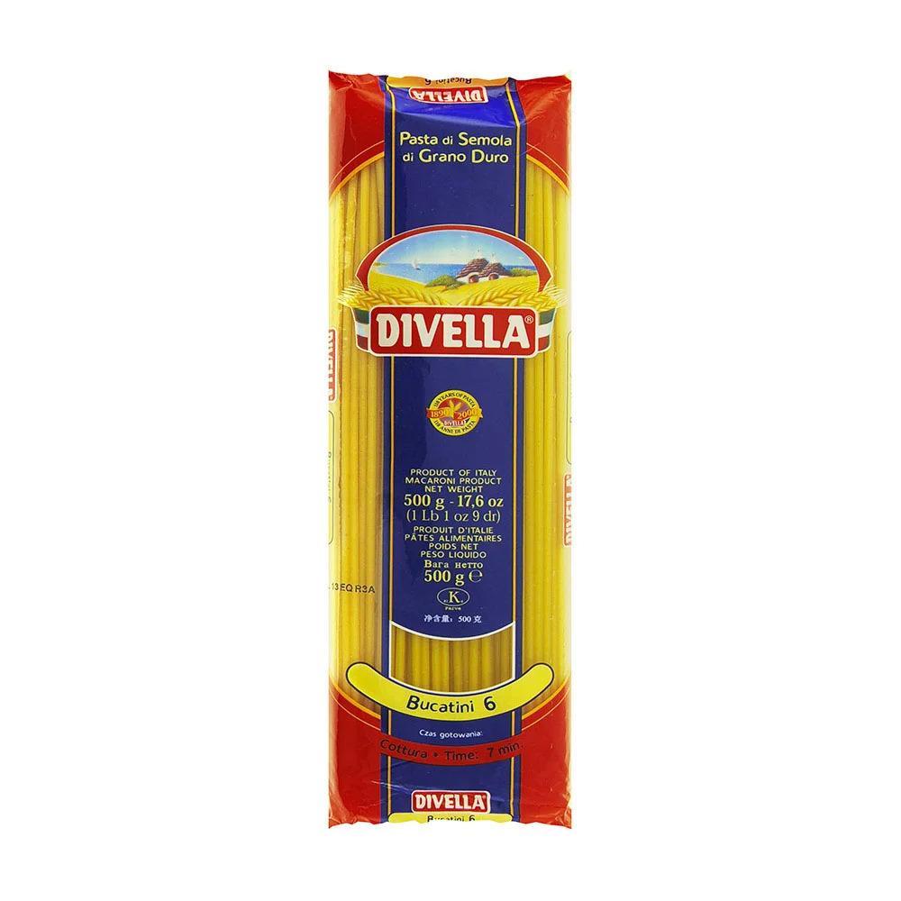 pasta-bucatini-divella-500-g-semola-di-grano-duro-100-italiano-estrusa-al-bronzo divella pasta bucatini divella 500 gr - foto 1