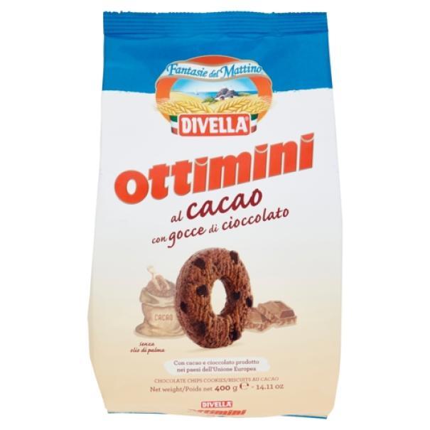 Ottimini al Cacao con Gocce di Cioccolato Divella 400 g Ottimini al Cacao con Gocce di Cioccolato Divella 400 g
