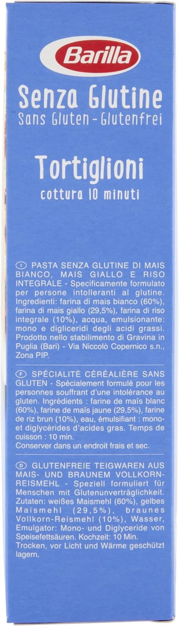barilla pasta tortiglioni senza glutine barilla 400 gr - foto 3
