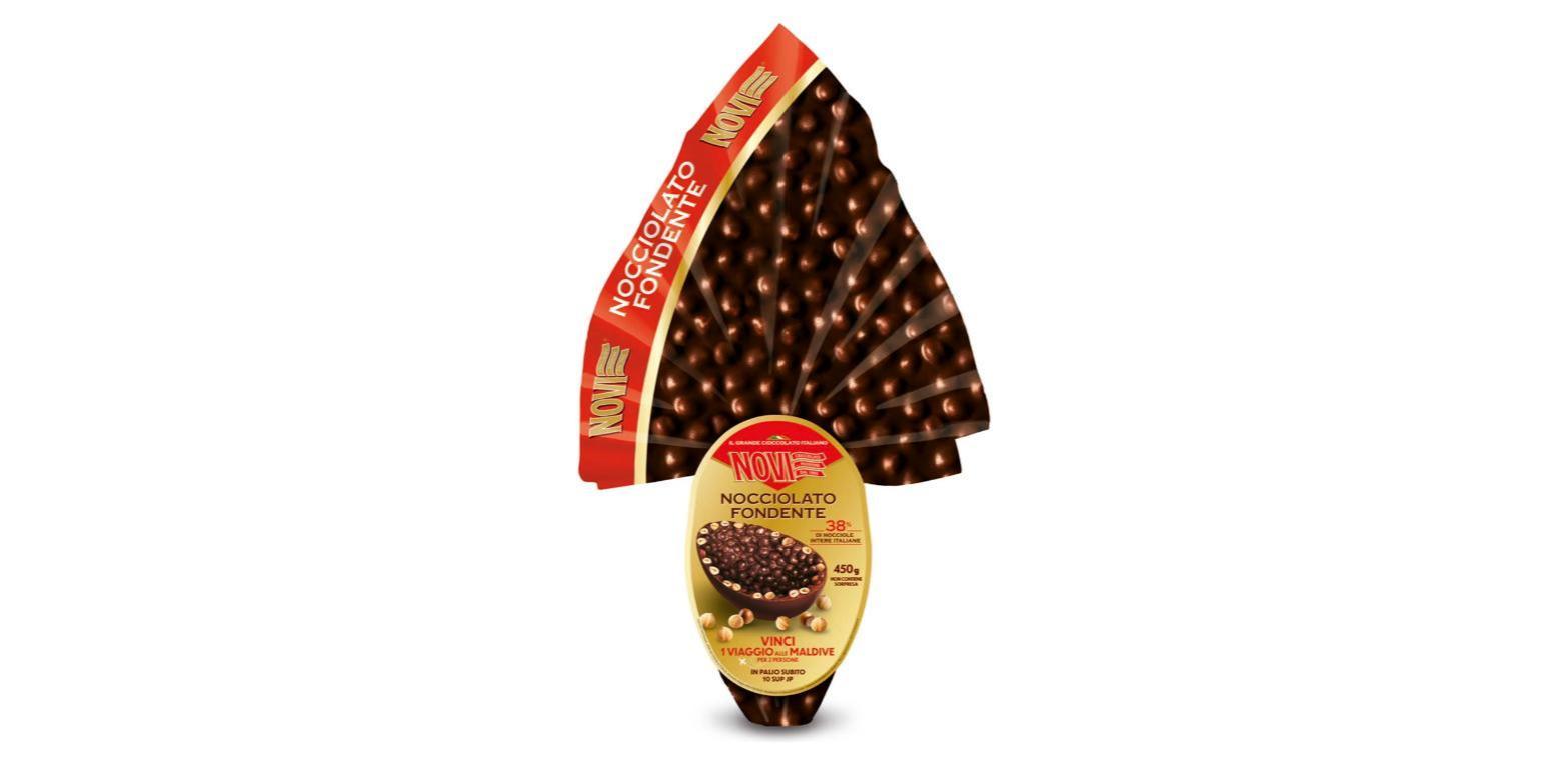 Novi Uovo Nocciolato Fondente 450g - cioccolato fondente con nocciole intere