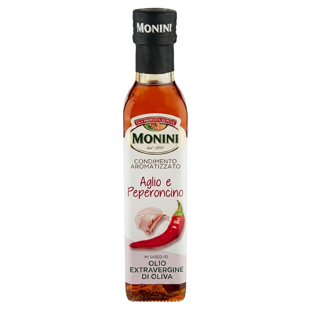 monini olio extra vergine di oliva aromatizzato aglio e peperoncino monini 250 ml. - foto 1