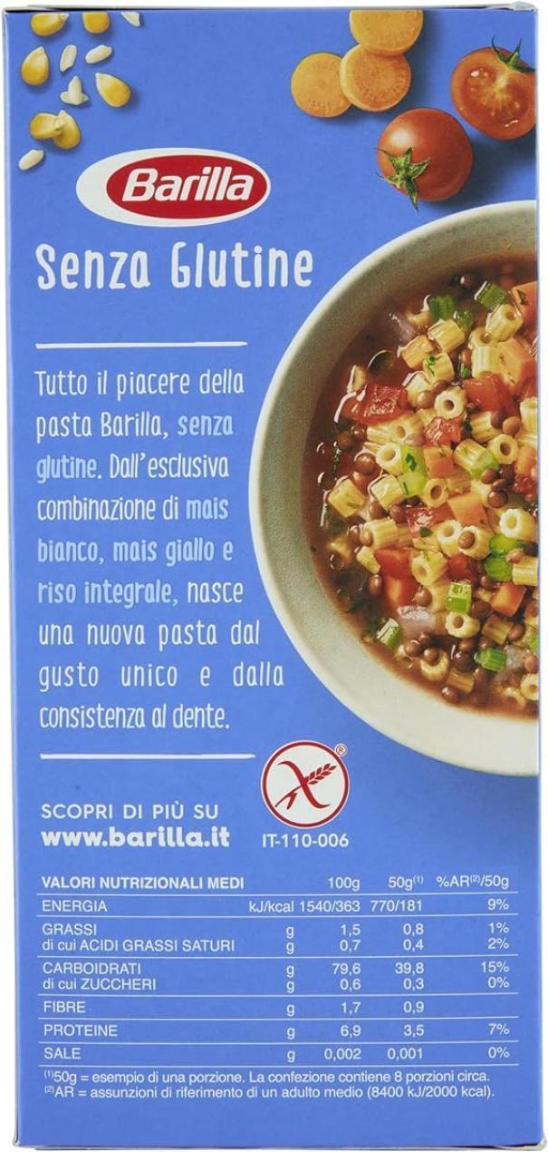 barilla pasta ditalini senza glutine barilla 400 gr - foto 3