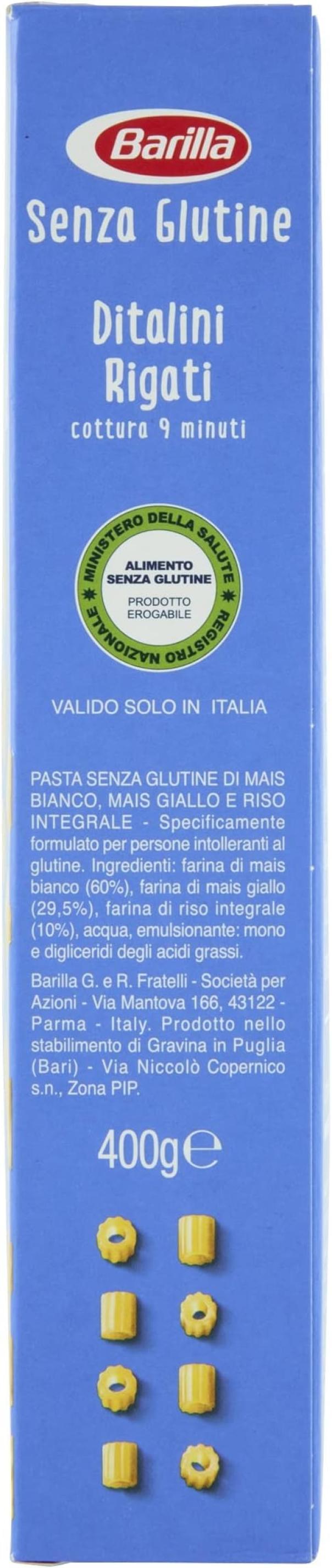 barilla pasta ditalini senza glutine barilla 400 gr - foto 4