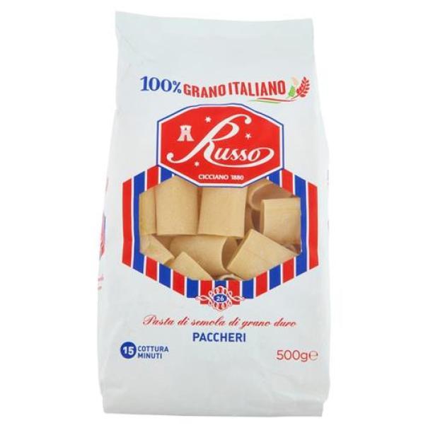 russo paccheri n. 26 pasta di semola di grano duro russo 500 gr - foto 1 russo paccheri n. 26 pasta di semola di grano duro russo 500 gr - foto 1