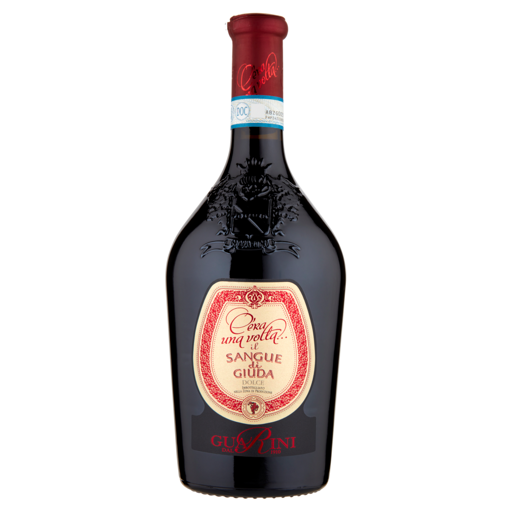 guarini, ceraunavolta, sanguedigiuda, vino, vinorosso, oltrepopavese, doc, bollicine, dessert, gourmet, cantina, vinoitaliano, qualitu00e0, bontu00e0, 75 CL guarini vino rosso c'era una volta il sangue di giuda doc guarini 75 cl - foto 1