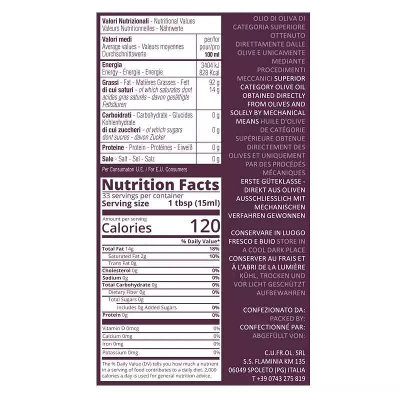 terre francescane olio extra vergine di oliva monocultivar leccino terre francescane 500 ml. - foto 2