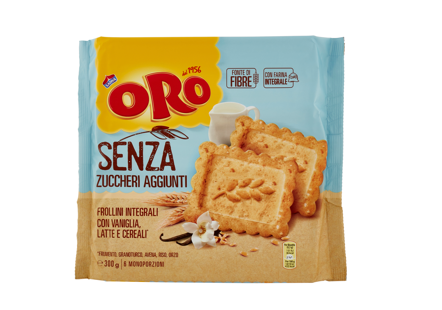 oro saiwa biscotti frollini senza zuccheri aggiunti oro saiwa 300g - foto 1