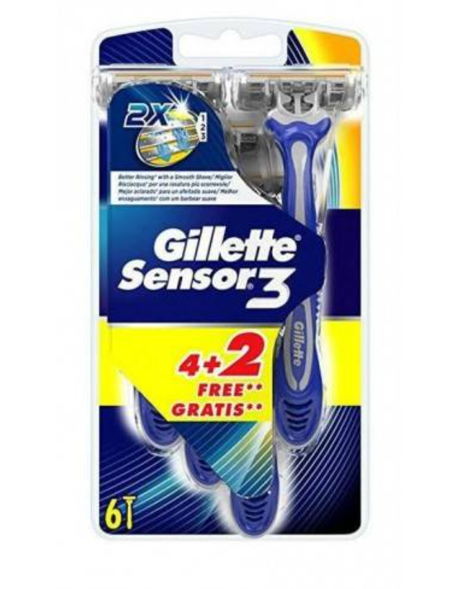 gilette rasoio usa e getta sensor 4 gillette 3+2 p - foto 1