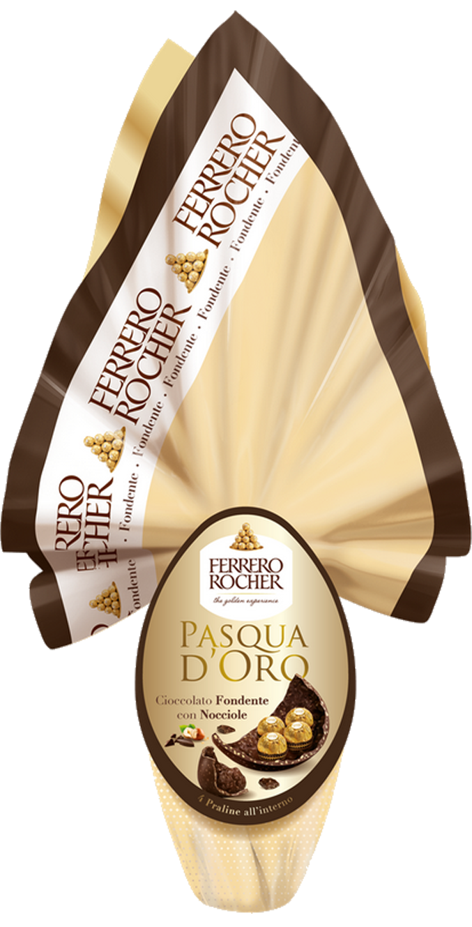 ferrero uovo di pasqua  cioccolato fondente dark e nocciole ferrero rocher 340 gr. - foto 1