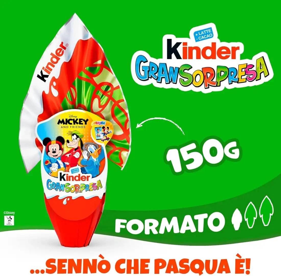 kinder uovo di pasqua cioccolata al latte gran sorpresa mickey and friends 150 gr. - foto 2