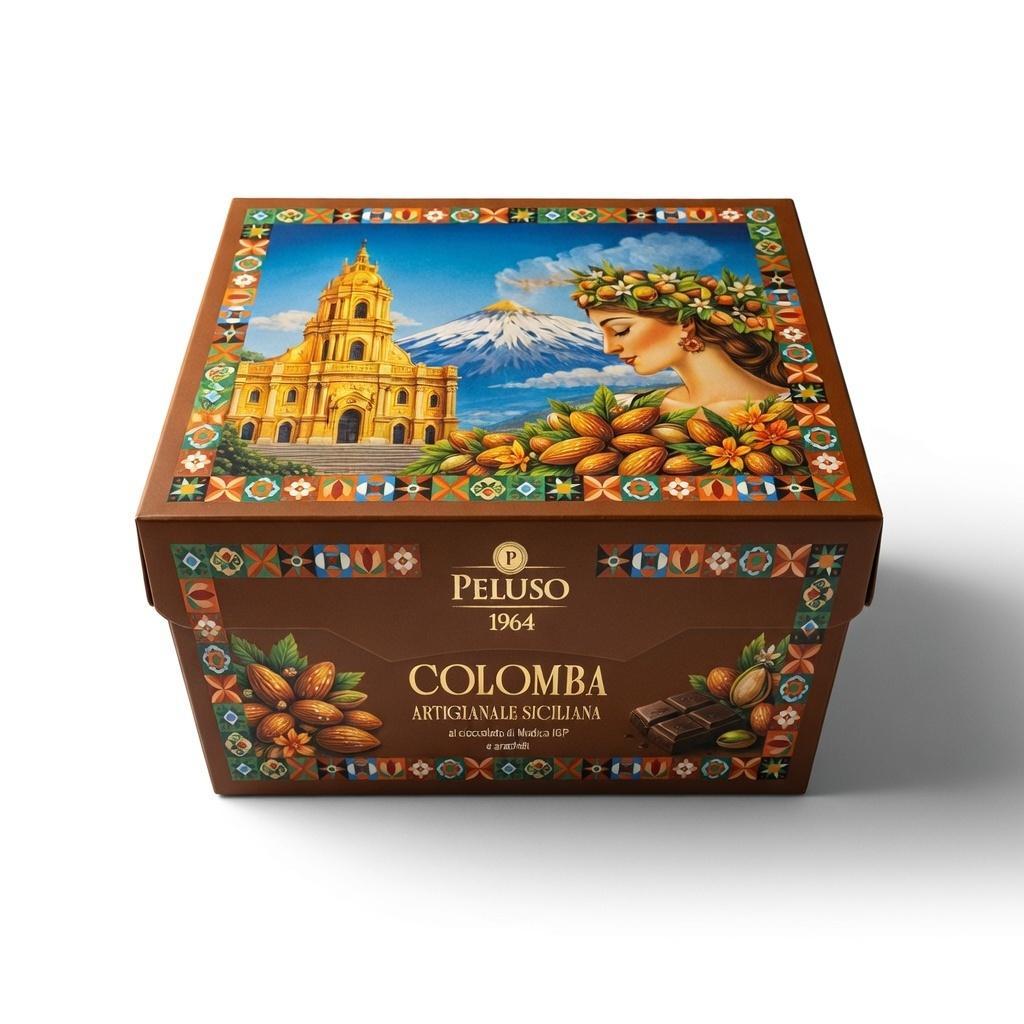 peluso colomba di pasqua artigianale con cioccolato di modica igp e nocciole peluso da 1 kg. - foto 2