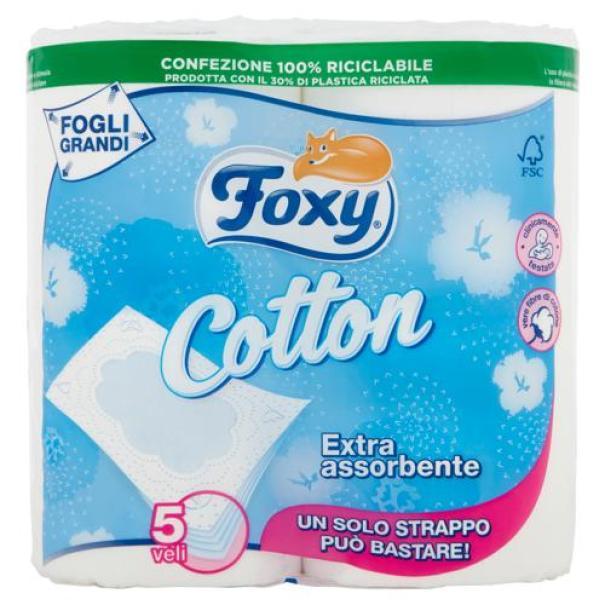 Carta Igienica 5 Veli Cotton Foxy 4 rotoli