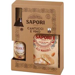 Cantuccini toscani igp alle mandorle sapori 175 g + vino liquoroso pergoleto sapori 375 ml