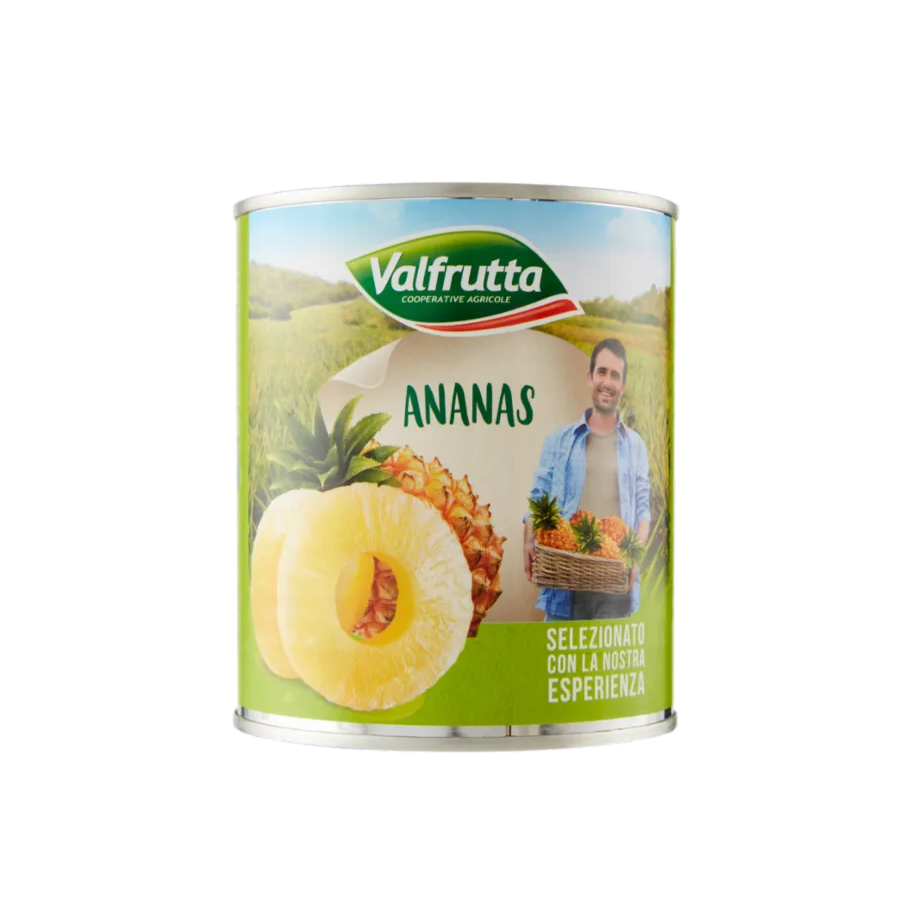 valfrutta ananas allo sciroppo valfrutta ananas 8 fette 836 gr. - foto 1