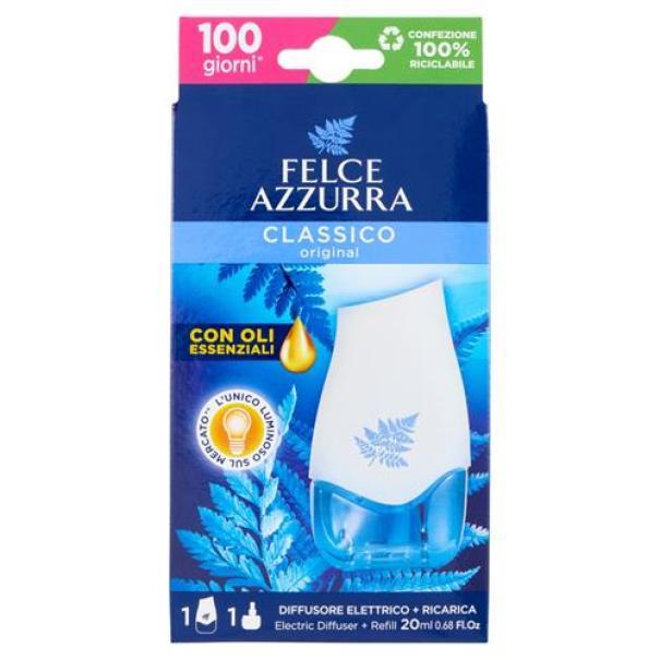 felce azzurra diffusore elettrico profumatore per ambienti con ricarica talco classico felce azzurra aria di casa 20 ml - foto 1