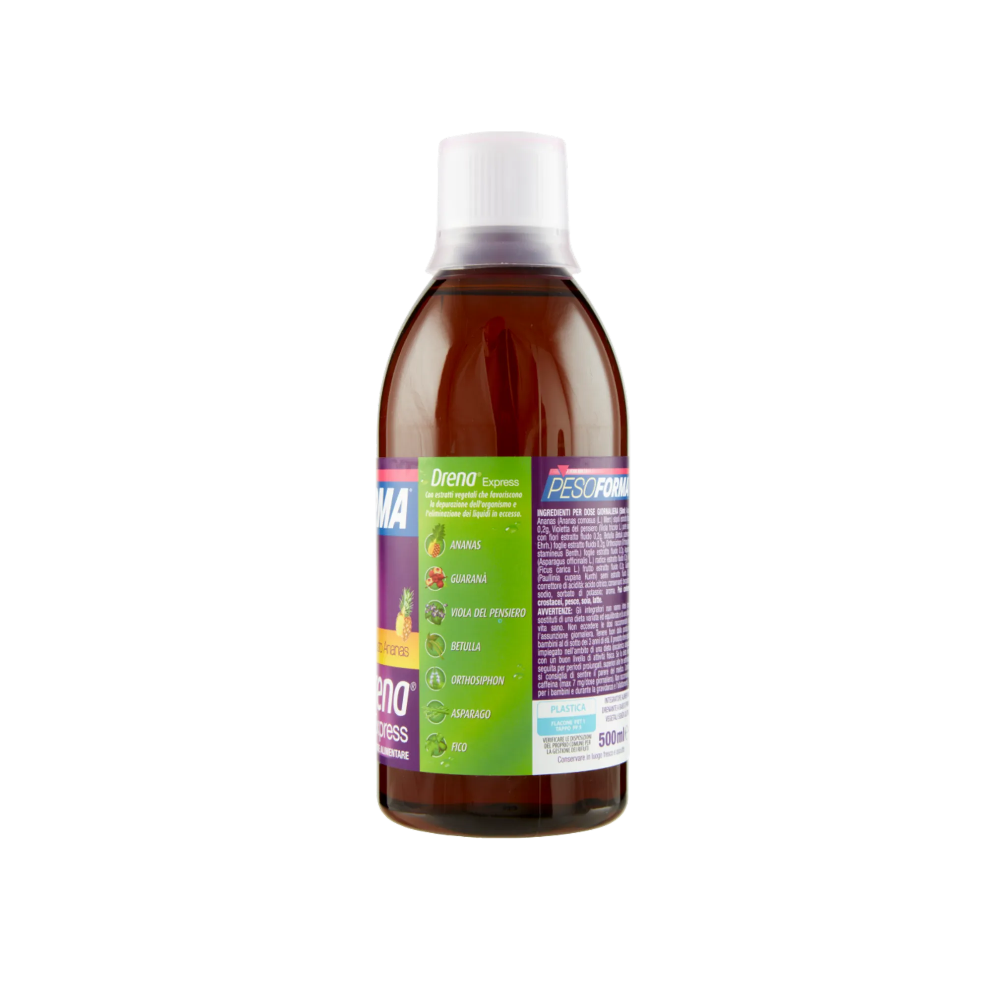 pesoforma flacone drenante liquido gusto ananas pesoforma drena express 500 ml. - foto 3