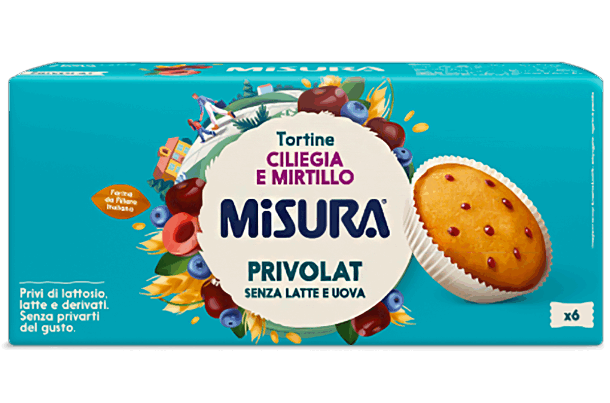 misura tortine soffici con farcitura ciliegia e mirtillo privolat misura 290 gr. - foto 1