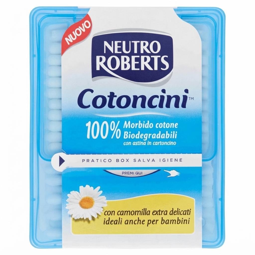 neutro roberts bastoncini cotonati cotoncini con camomilla neutro roberts 260 pz - foto 1 neutro roberts bastoncini cotonati cotoncini con camomilla neutro roberts 260 pz - foto 1