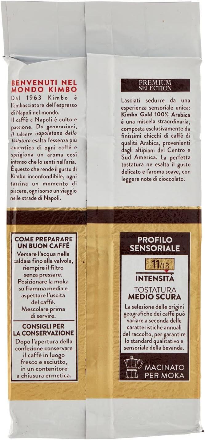 kimbo caffè macinato gold 100% arabica kimbo 250 gr - foto 3