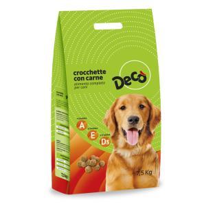 Crocchette per cani  con carne da 7,5 kg.