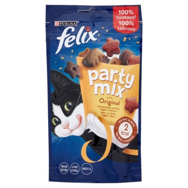 Snack per Gatti Party Mix Original con Pollo Fegato e Tacchino Felix Snack per Gatti Party Mix Original con Pollo Fegato e Tacchino Felix