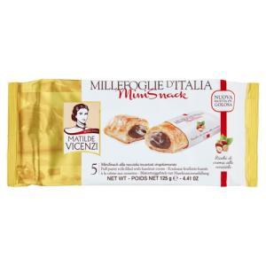 Pasticceria di sfoglia minisnack alla nocciola millefoglie d'italia
