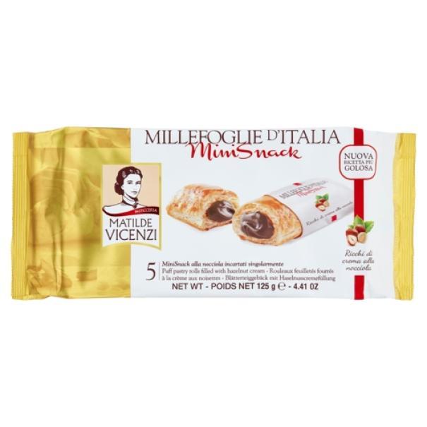 Pasticceria di Sfoglia Minisnack alla Nocciola Millefoglie d'Italia Vicenzi Pasticceria di Sfoglia Minisnack alla Nocciola Millefoglie d'Italia Vicenzi